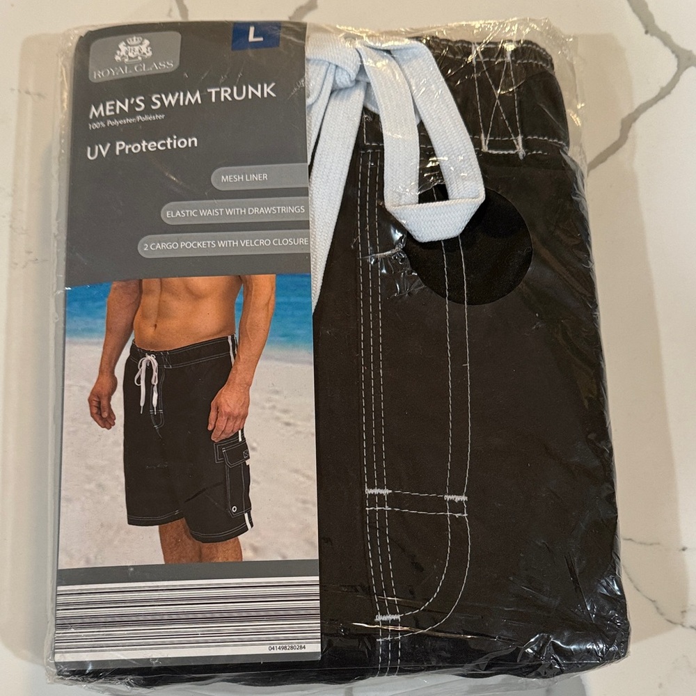 Royal Class Black Men's Swim Trunks